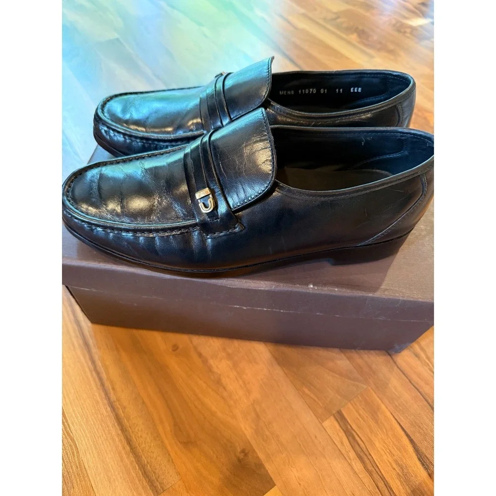 Florsheim Berkley Flex Penny‎ Loafer Black Leather Dress Shoes 11 EEE officecore